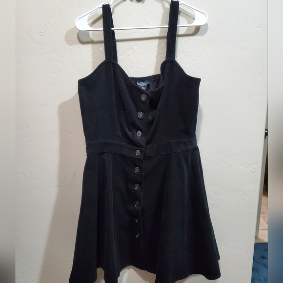 Social Collision black corduroy button front sweetheart dress - Picture 2 of 4